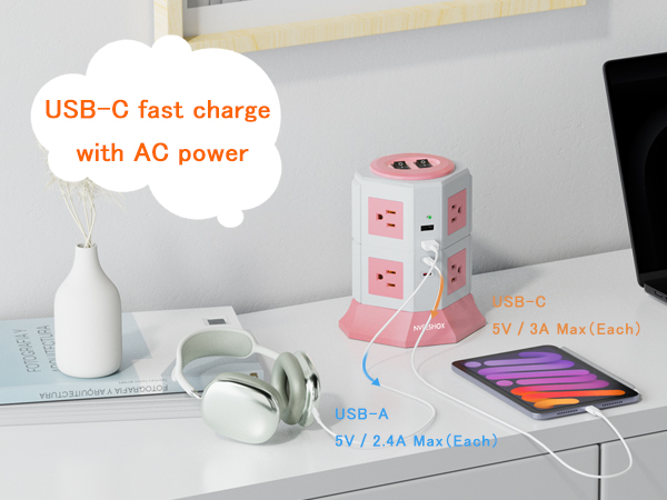 USB-C fast charge with AC power