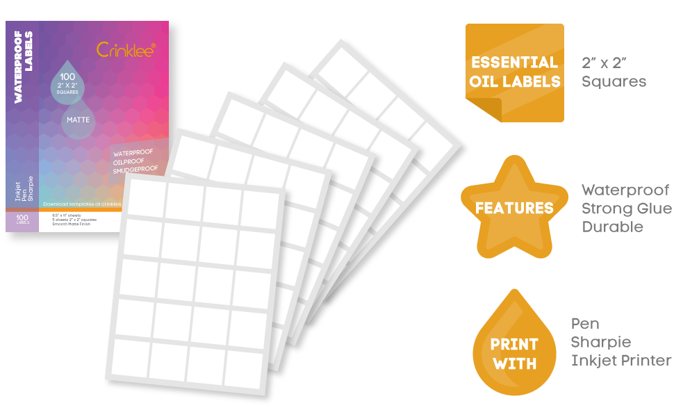 2" x 2" square labels