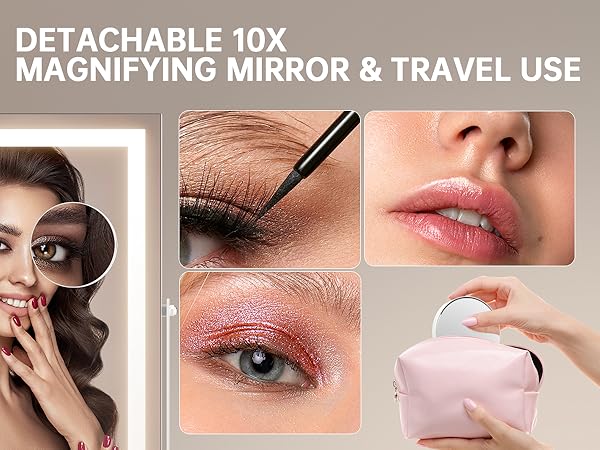 makeup mirror with 10x magnifying mirror