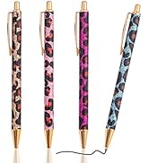 PASISIBICK 4 Pack Ballpoint Pens Set, Pretty Cute Metal Comfortable Writing Pens, Retractable Jou...