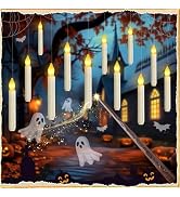 Homemory Floating Candle with Wand Remote, 12 Pcs Magical Candlesticks Witch Decors, Warm Yellow ...
