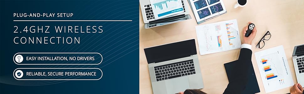 2.4GHZ wireless conncetion, easy installation, no drivers