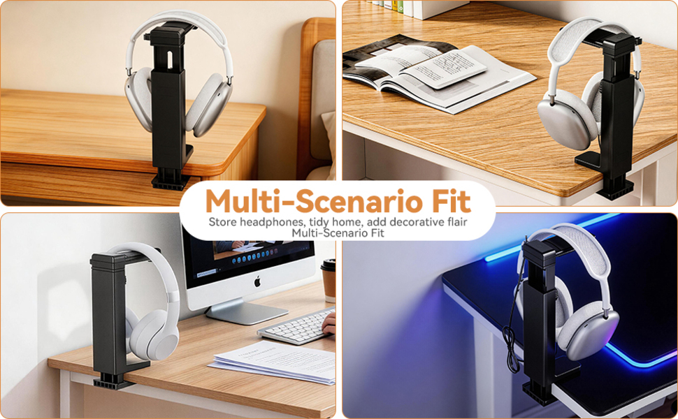 Desk headphone stand