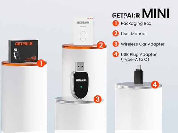 smallest wireless carplay dongle usb c, carplay android auto combo for older cars