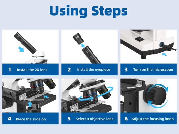 Monocular Microscope with LED Light