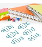Jeanoko 100PCS Shaped Paper Clips Fish Shape Metal Paper Clips Portable Office Clips for File Cla...