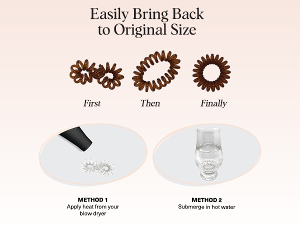 Kitsch Spiral Hair Ties for Women Waterproof Ponytail Holders for Teens