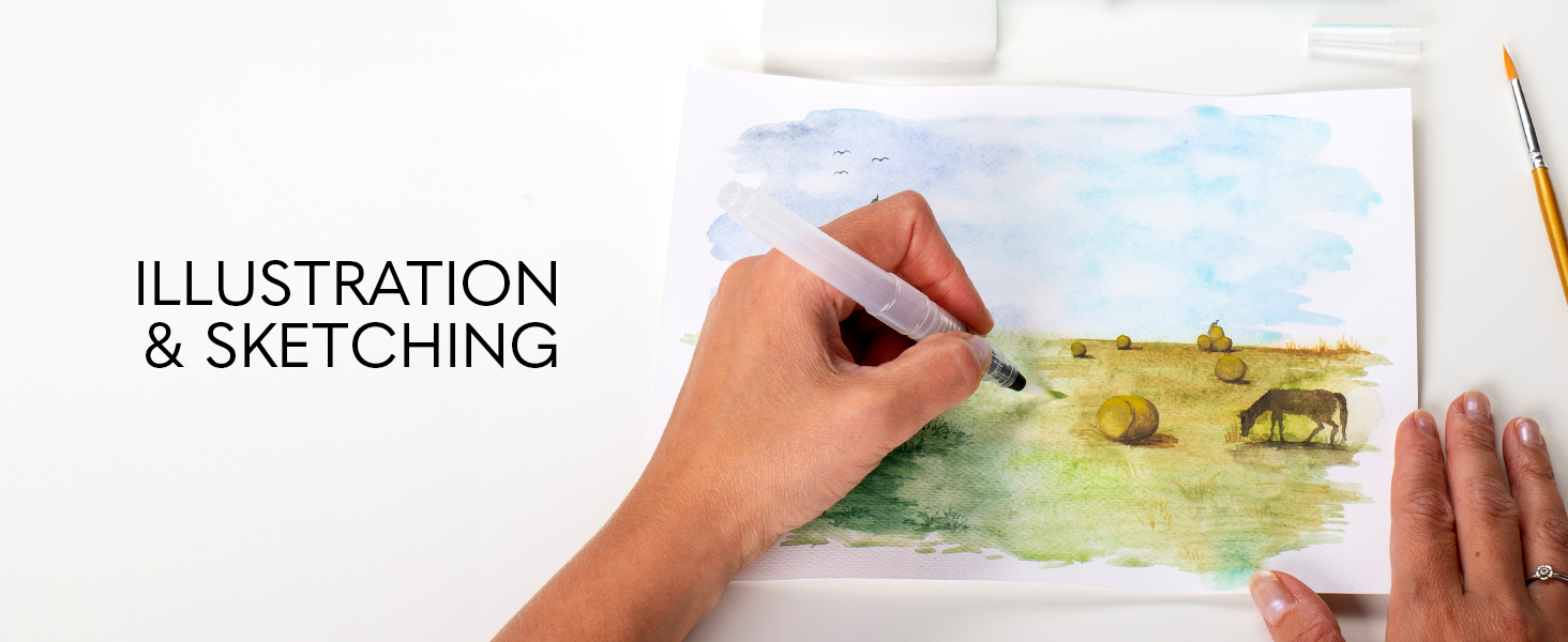 Professional Paint Brush, Water Brush Pen, Mixing Palette, 50 Half-Pan Watercolors, Travel case
