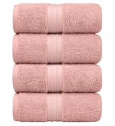 Pink rose blush 4-piece hand towel set, dusty rose mauve Turkish cotton hand towels, soft