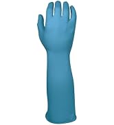 SHOWA 887 Nitrile, Powder-Free, Disposable Single Use Elbow Length Safety Gloves, 15.7" Length, 6...