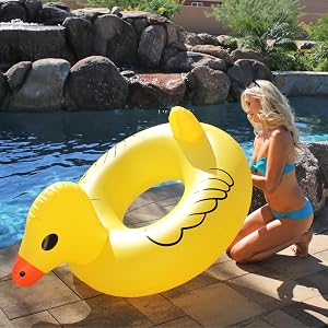 gofloats giant inflatable ride on floatie swimming tube water toy kids adults electric travel pump
