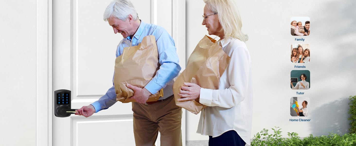 keypad door lock with handle