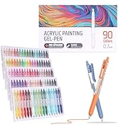 Xipan Acrylic Colored Pens Set, 90 Colors Retractable Gel Ink Pens, 0.7mm Fine Point Colorful Pen...