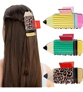 3Pcs Pencil Hair Claw Clips for Women Girls, Funny Hairpins for Short Long Hair, Strong Hold Hair...