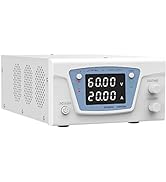 DC Power Supply Variable, 60V 20A Bench Power Supply, high Power with 4-Digit LED Display, Adjust...