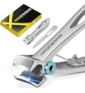 HANDWENG Nail Clippers for Men Thick Nails, Heavy Duty Large Toe Nail Clippers for Thick Nails fo...