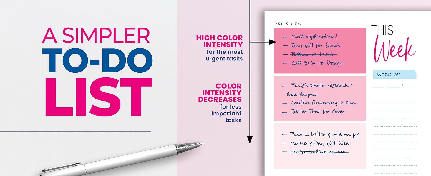 A to do list notebook &amp;amp; goal planner that lets you instantly know what needs your attention.