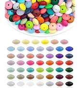 240PCS FIVEIZERO Silicone Lentil Beads,12mm 48 Colors Silicone Abacus Beads Silicone Spacer Bead ...