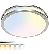 hepside 13inch Ceiling Lights, 24W &amp; Dimmable Flush Mount LED Ceiling Light Fixture, 5CCT(3000K 3...