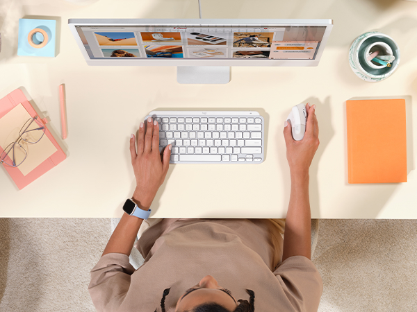 A woman working on a computer using Lift for Mac