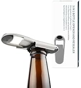 KITCHENDAO 3 in 1 Magnetic Beer Bottle Opener Resealer with Cap Catcher, Airtight with Silicone, ...