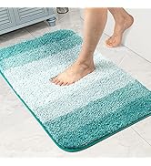 Walensee Bath Rug for Bathroom Non Slip Bathroom Mat (20 x 32, Ombre Turquoise) Water Absorbent S...