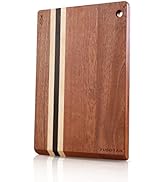 YUSOTAN Ebony Wood Cutting Board for Kitchen,1" Thick End Grain Butcher Block,17" Extra Large Cha...