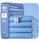 Accompagner Waterproof Reusable for Adults and Pets Washable Pee Pads for Dogs Changing Pad Large...