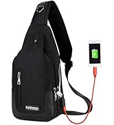 Peicees Travel Gym Bike Sling Bag Shoulder Backpack Daypack w/USB Charging Port