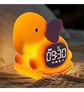 Alarm Clock for Kids with Night Light, Sleep Training Clock Time to Wake Clock, Rechargeable Sili...