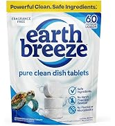 Earth Breeze Dishwasher Detergent Tablets, Free &amp; Clear, 60 Count | 100% Plastic-Free Tablets wit...