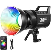 NEEWER 300W RGB LED Video Light APP/2.4G Control 17 Effects, 2500-7500K 29000lux/1m COB Continuou...