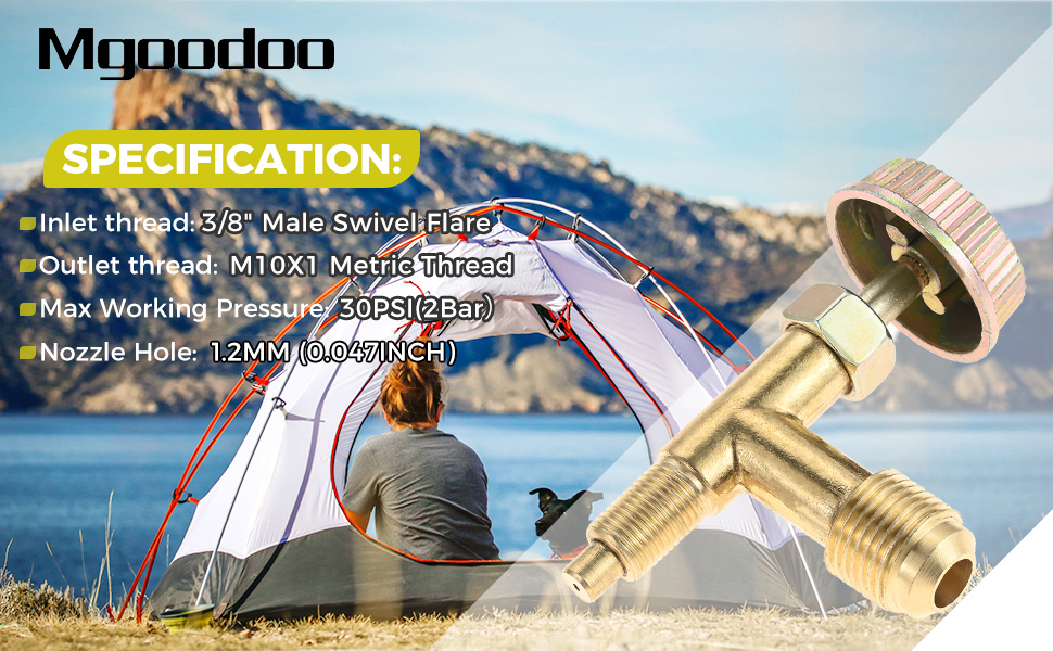 This Valve is high pressure needle control valve can adjust flame, open and close the propane gas