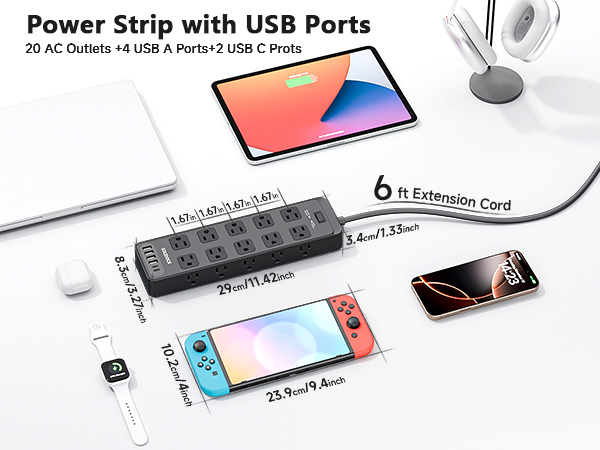 Power Strip With USB Ports