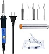 Soldering Iron Kit Electronics - FEITA Adjustable Temperature Solder Iron AC110V 60W with 5Pcs Di...