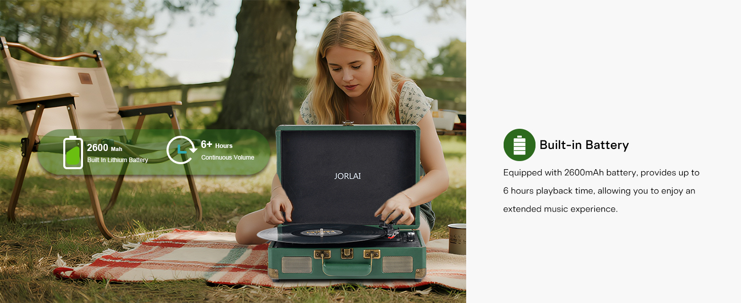 Record Player Portable with Bluetooth Connection USB Playback