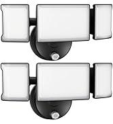 Olafus 2 Pack 60W Flood Lights Dusk to Dawn Outdoor Lighting, IP65 Waterproof LED Security Light ...