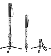Fotopro Carbon Fiber Monopod with Pedal, 73" 3-in-1 Professional Monopod, Carbon Fiber Travel Mon...