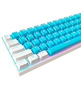 Kraken Keycaps - ICE Edition RGB Backlit Keycap Set - White & Blue Doubleshot PBT Keycaps for Any...