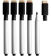 WsjiaboFux 10Pcs Whiteboard Pens - Rewritable White Board Dry Erase Markers With Eraser Cap Black...
