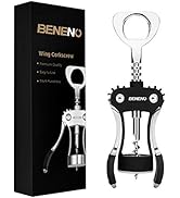Wine Opener, Zinc Alloy Premium Wing Corkscrew Wine Bottle Opener with Multifunctional Bottles Op...