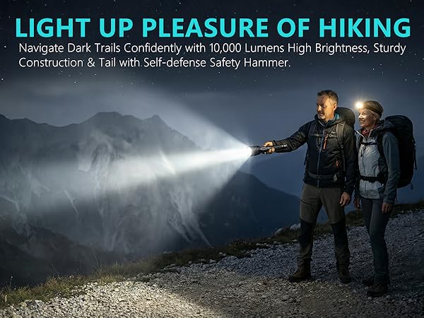 Emergency Flashlight for Critical Missions with SOS &amp; Strobe Mode, 600m Long Beam Range.