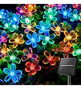 Brightown 60 LED Flower Solar String Lights Outdoor Waterproof Fairy Lights for Garden Yard Fence