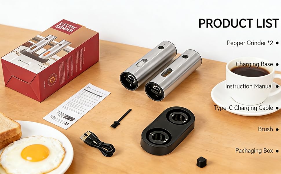 Electric Salt and Pepper Grinder Set Product List