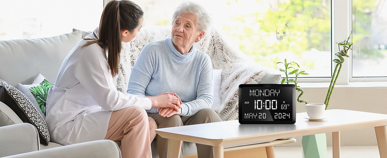 digital clock with date and day of week