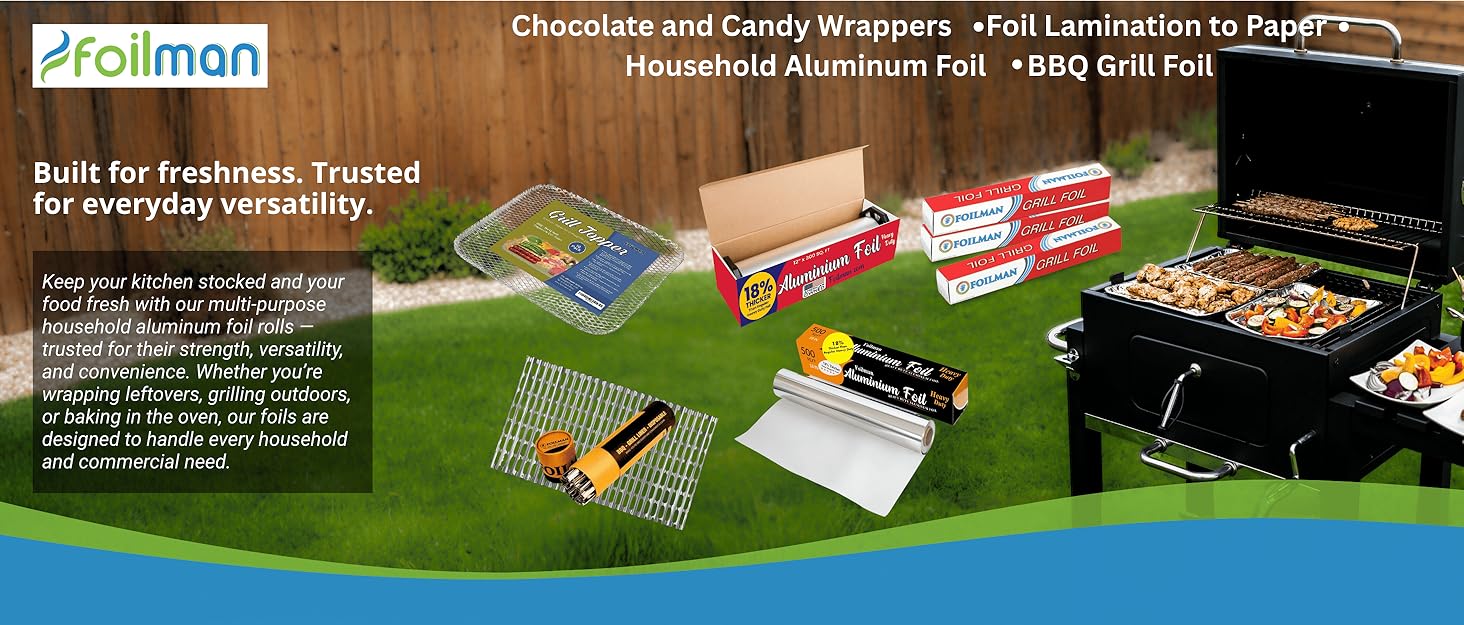Multipurpose Aluminum Foil Rolls for coooking, baking and grilling
