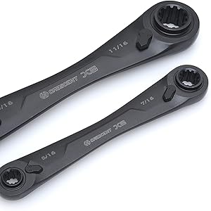 Crescent Black Oxide Spline Ratcheting SAE Wrench Set, SAE