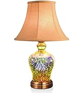 Porseme Table Lamp, Desk Lamp Bulb Included - Modern Lamp Unique Lampshade, Handmade 3D Effect Gl...