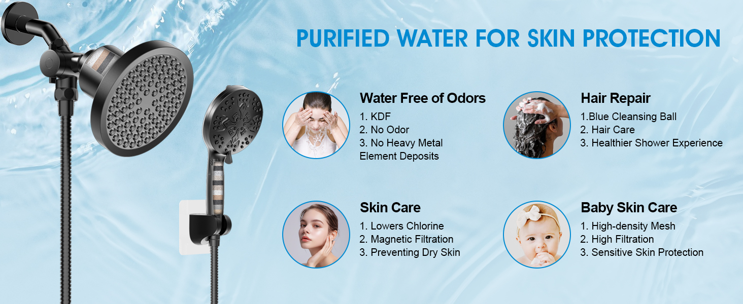 filtered shower heads with handheld spray combo