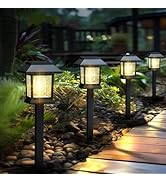 Greluna Solar Lights Outdoor,12 Pack 3000K Waterproof Auto On/Off Solar Pathway Lights for Your G...